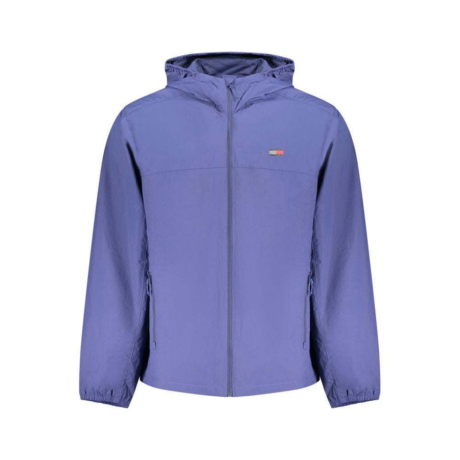 Tommy Hilfiger blaue Herrenjacke aus recyceltem Polyamid mit Kapuze und Außentaschen