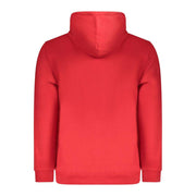 Rotes Tommy Hilfiger Sweatshirt aus 100% Baumwolle mit Kapuze und Logo