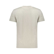 Tommy Hilfiger grau Baumwoll-T-Shirt für Herren mit Rundhalsausschnitt und Logo-Print