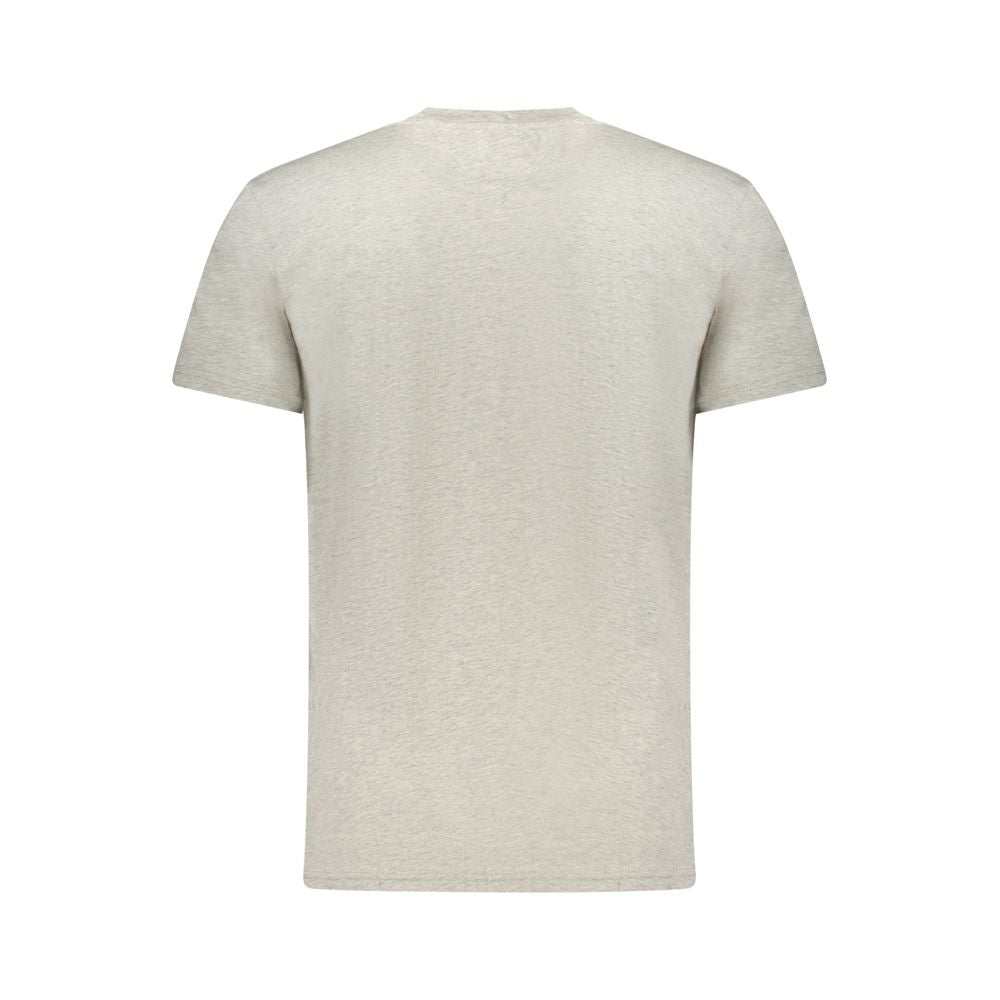 Tommy Hilfiger grau Baumwoll-T-Shirt für Herren mit Rundhalsausschnitt und Logo-Print