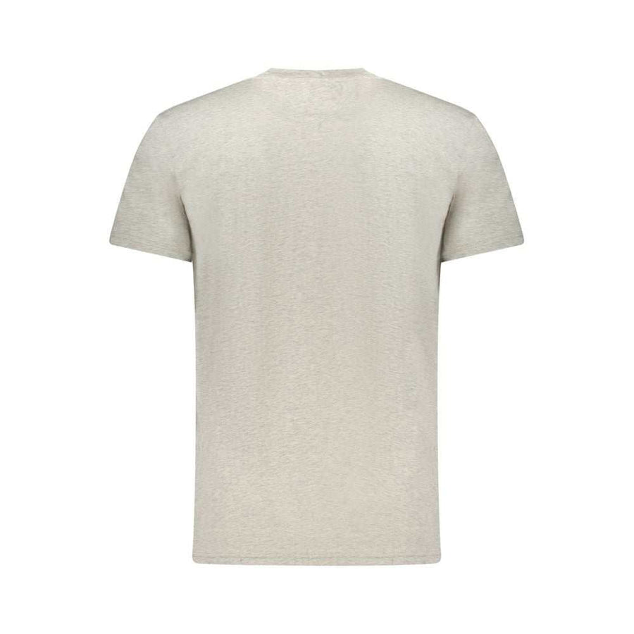 Tommy Hilfiger grau Baumwoll-T-Shirt für Herren mit Rundhalsausschnitt und Logo-Print