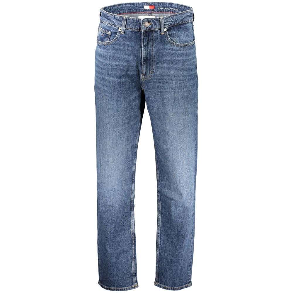 Tommy Hilfiger blaue Herren-Jeans aus Baumwolle mit schmal zulaufender Passform und Used-Look