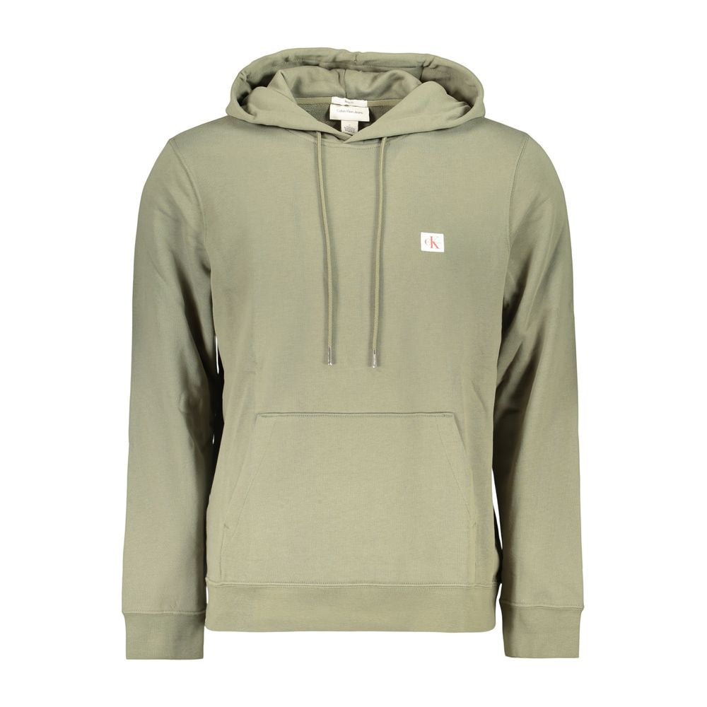 Calvin Klein grüner Herren-Kapuzenpullover aus 100% Baumwolle mit Logo und klassischer Passform