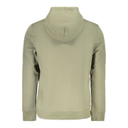 Calvin Klein grüner Herren-Kapuzenpullover aus 100% Baumwolle mit Logo und klassischer Passform