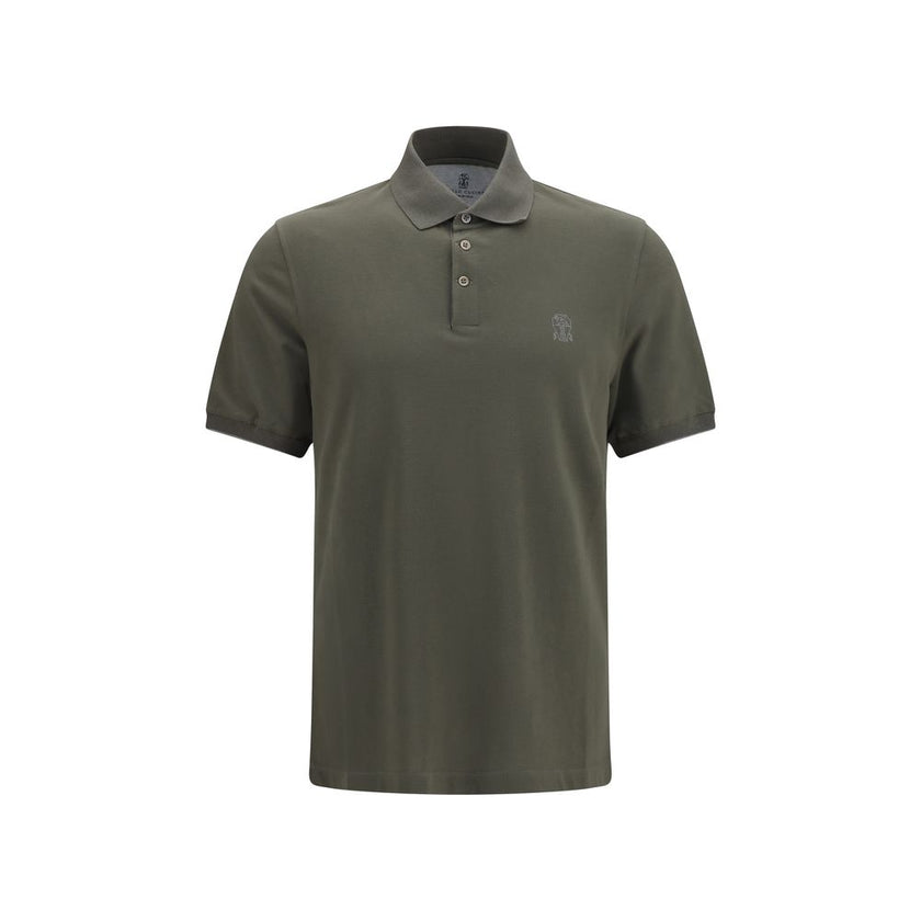Brunello Cucinelli Bicolor Cotton Polo Shirt