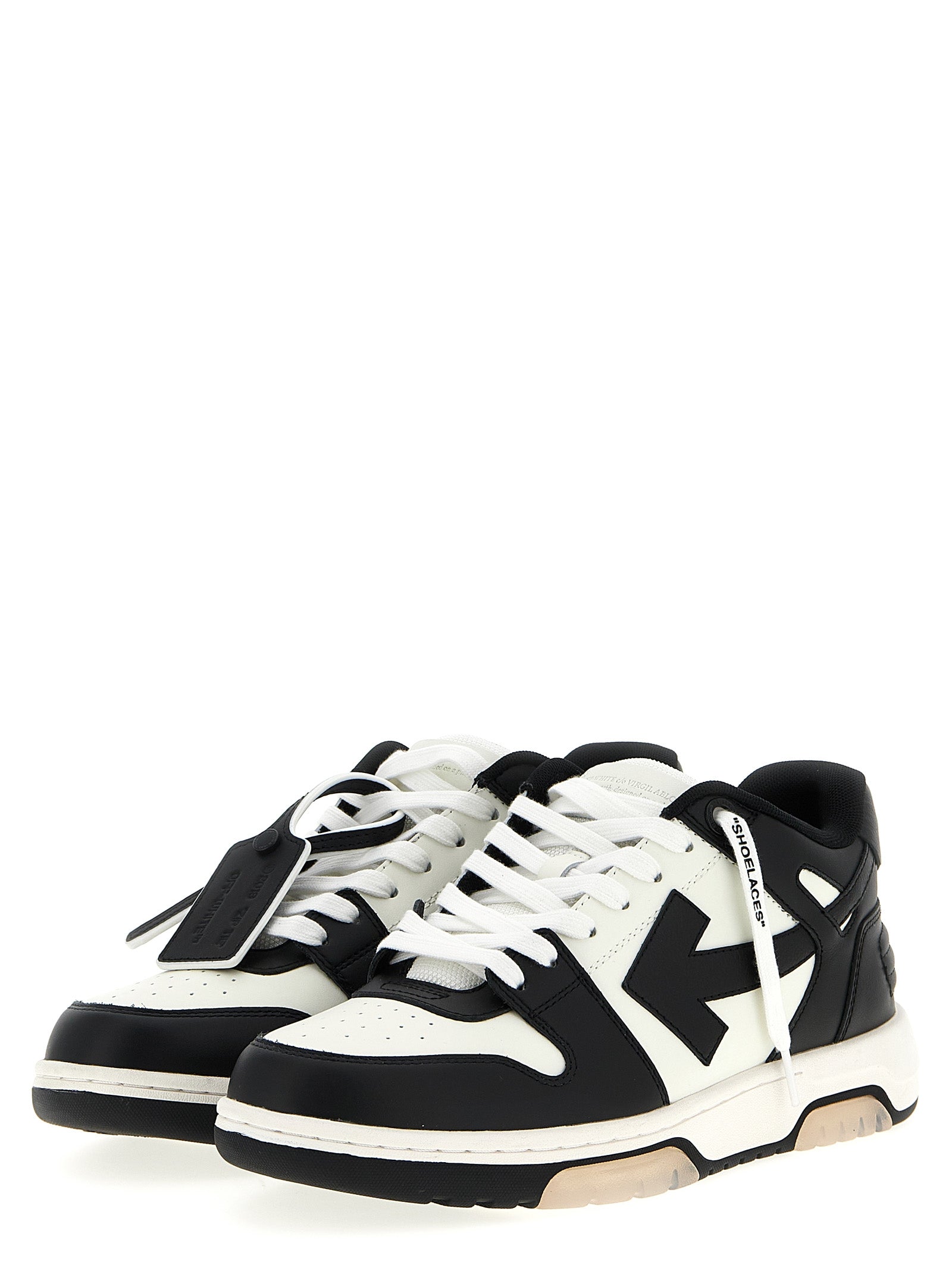 Off-White Bicolor Low-Top-Sneaker aus Kalbsleder