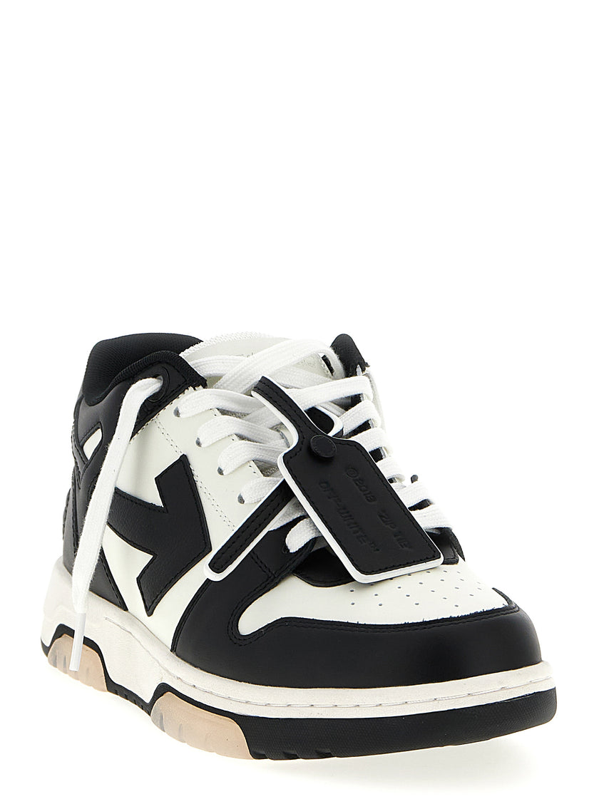 Off-White Bicolor Low-Top-Sneaker aus Kalbsleder