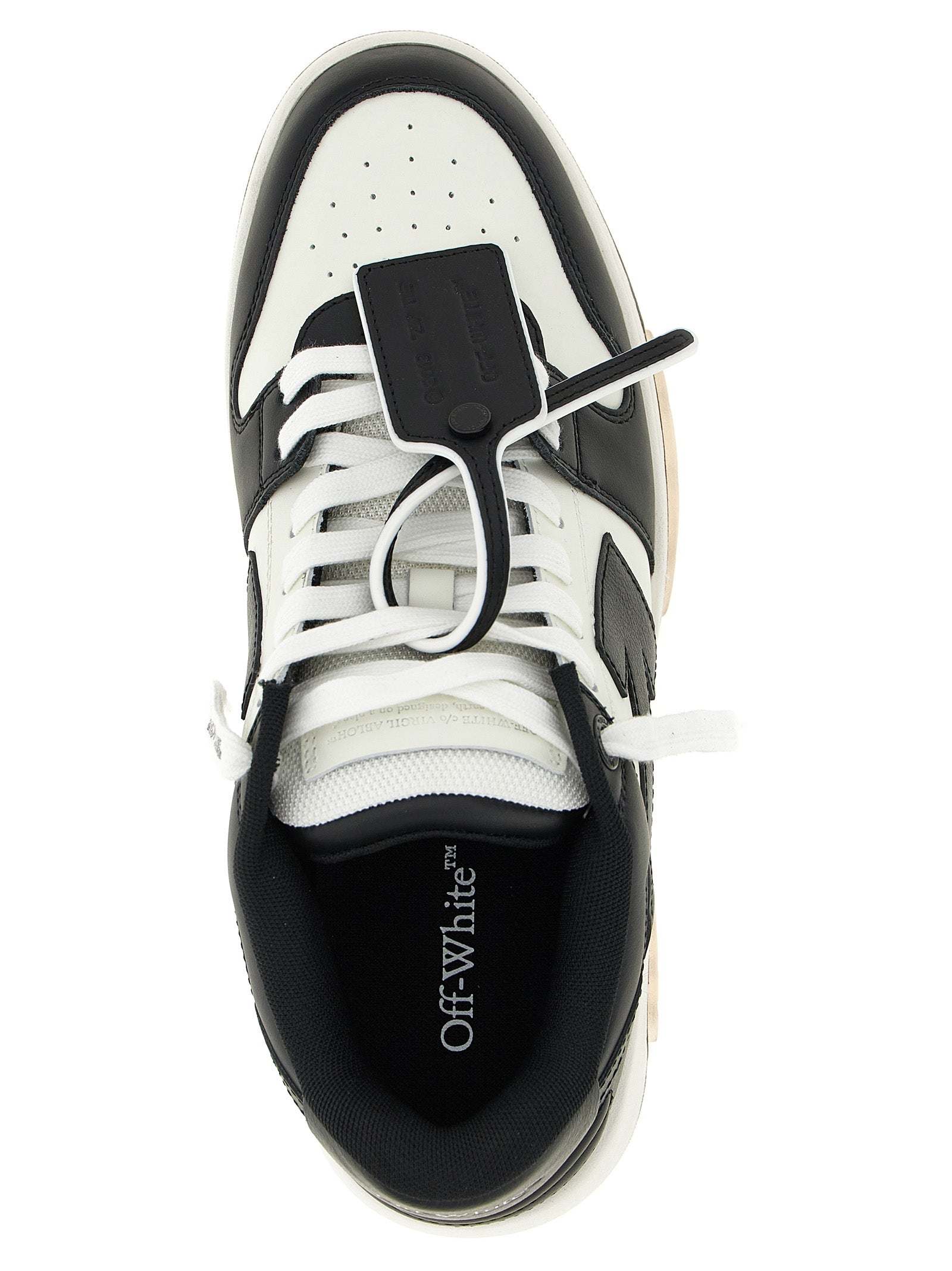 Off-White Bicolor Low-Top-Sneaker aus Kalbsleder