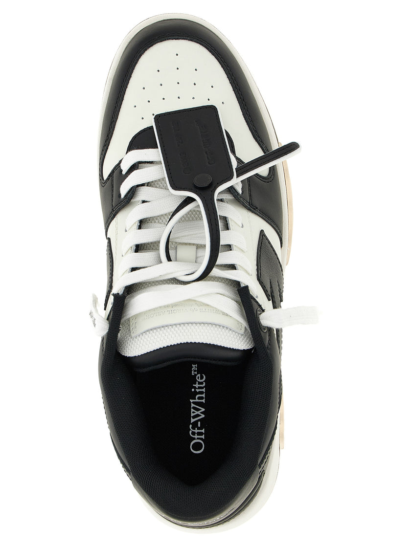 Off-White Bicolor Low-Top-Sneaker aus Kalbsleder