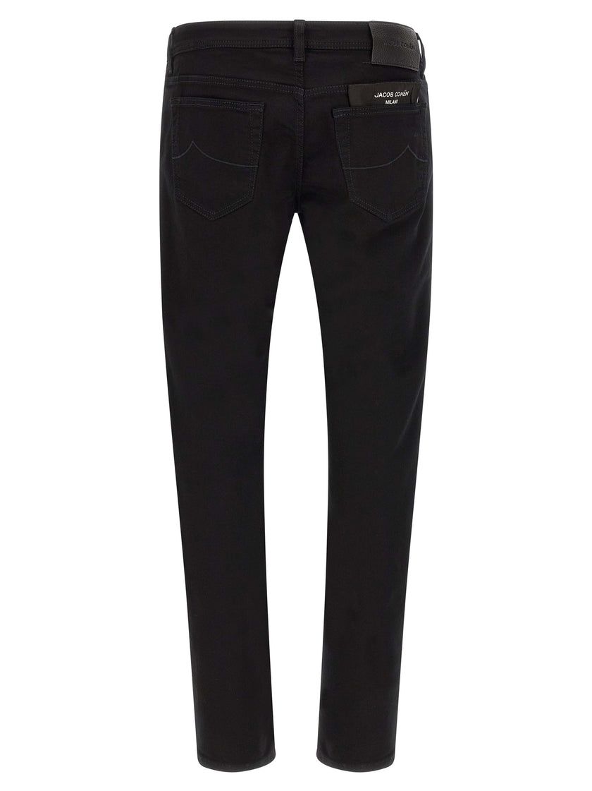 Jacob Cohen schwarze Baumwoll-Jeans mit geradem Bein