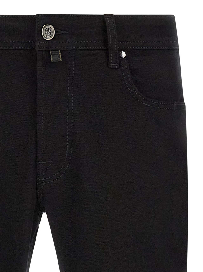 Jacob Cohen schwarze Baumwoll-Jeans mit geradem Bein