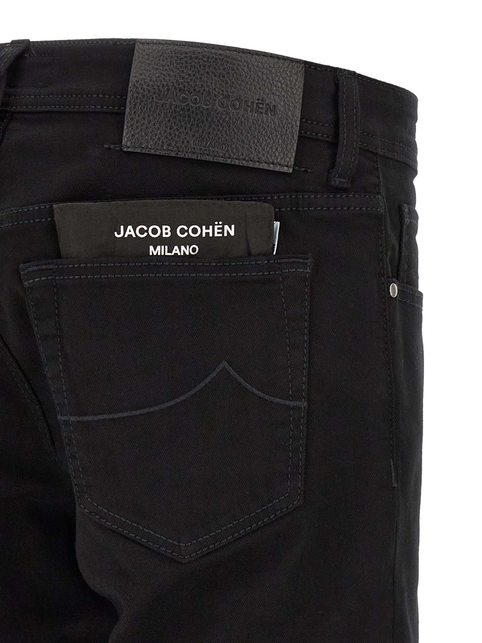 Jacob Cohen schwarze Baumwoll-Jeans mit geradem Bein