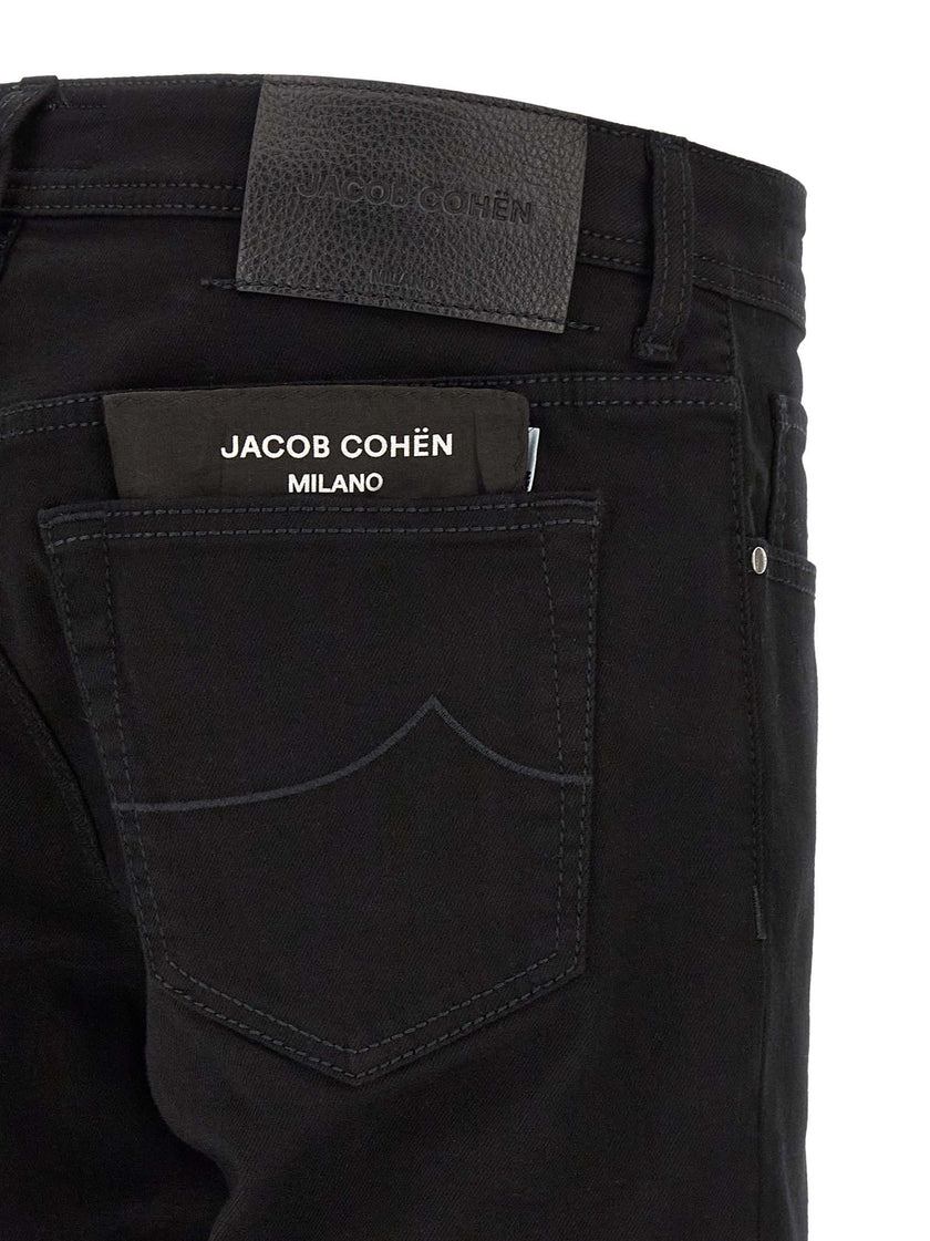Jacob Cohen schwarze Baumwoll-Jeans mit geradem Bein