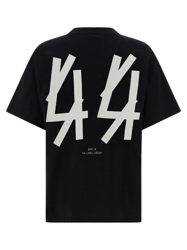 44 Label Group Schwarzes Baumwoll-T-Shirt
