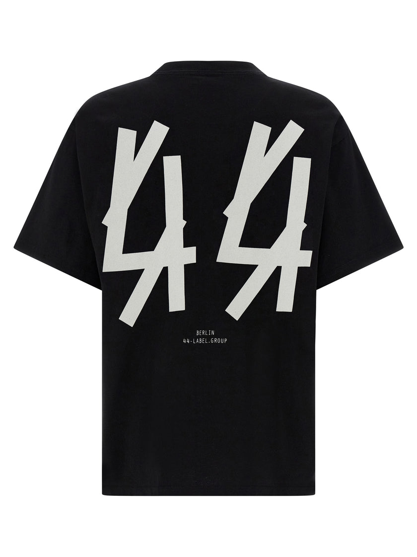 44 Label Group Schwarzes Baumwoll-T-Shirt