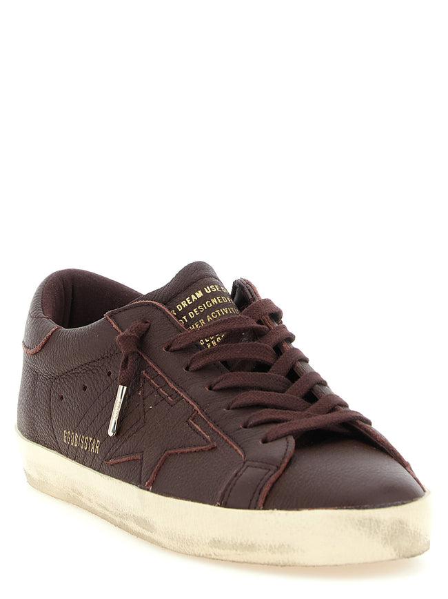 Golden Goose Sneakers aus bordeauxfarbenem Rindsleder, Low-Top