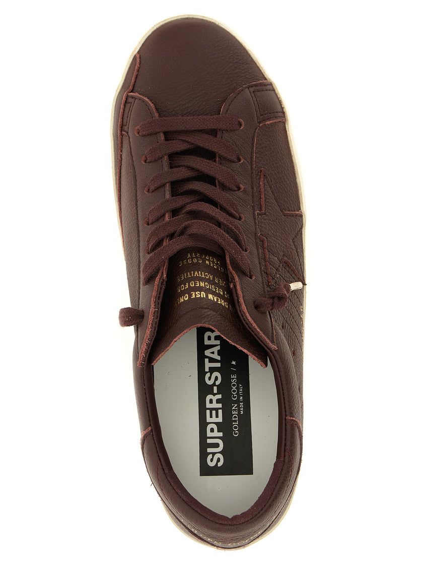 Golden Goose Sneakers aus bordeauxfarbenem Rindsleder, Low-Top
