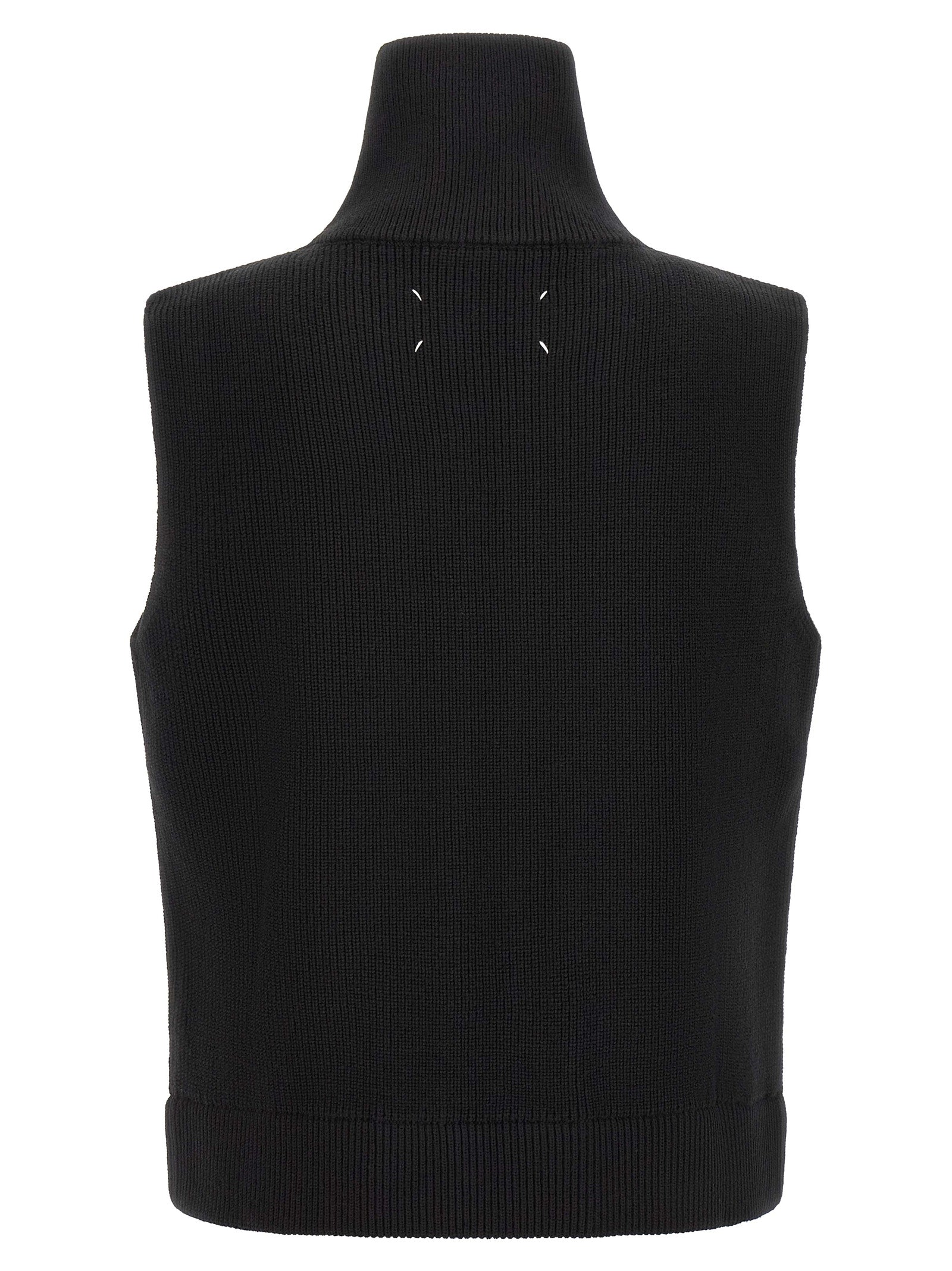 Maison Margiela Sleeveless Black Wool Sweater