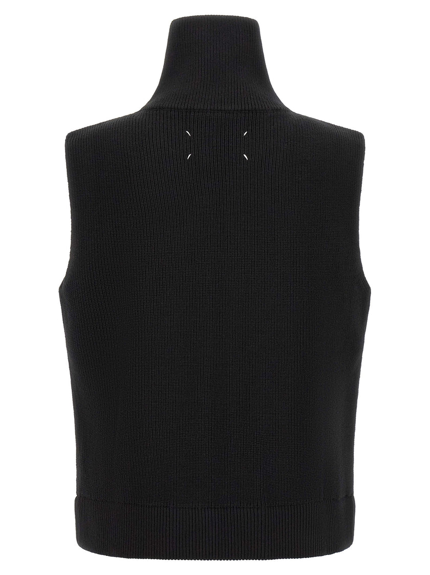Maison Margiela Sleeveless Black Wool Sweater