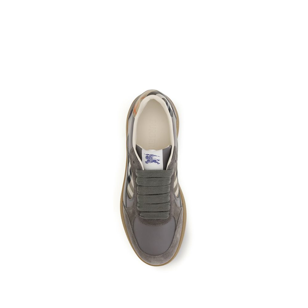 Burberry Grey Bos Taurus Calfskin Low-Top Sneakers