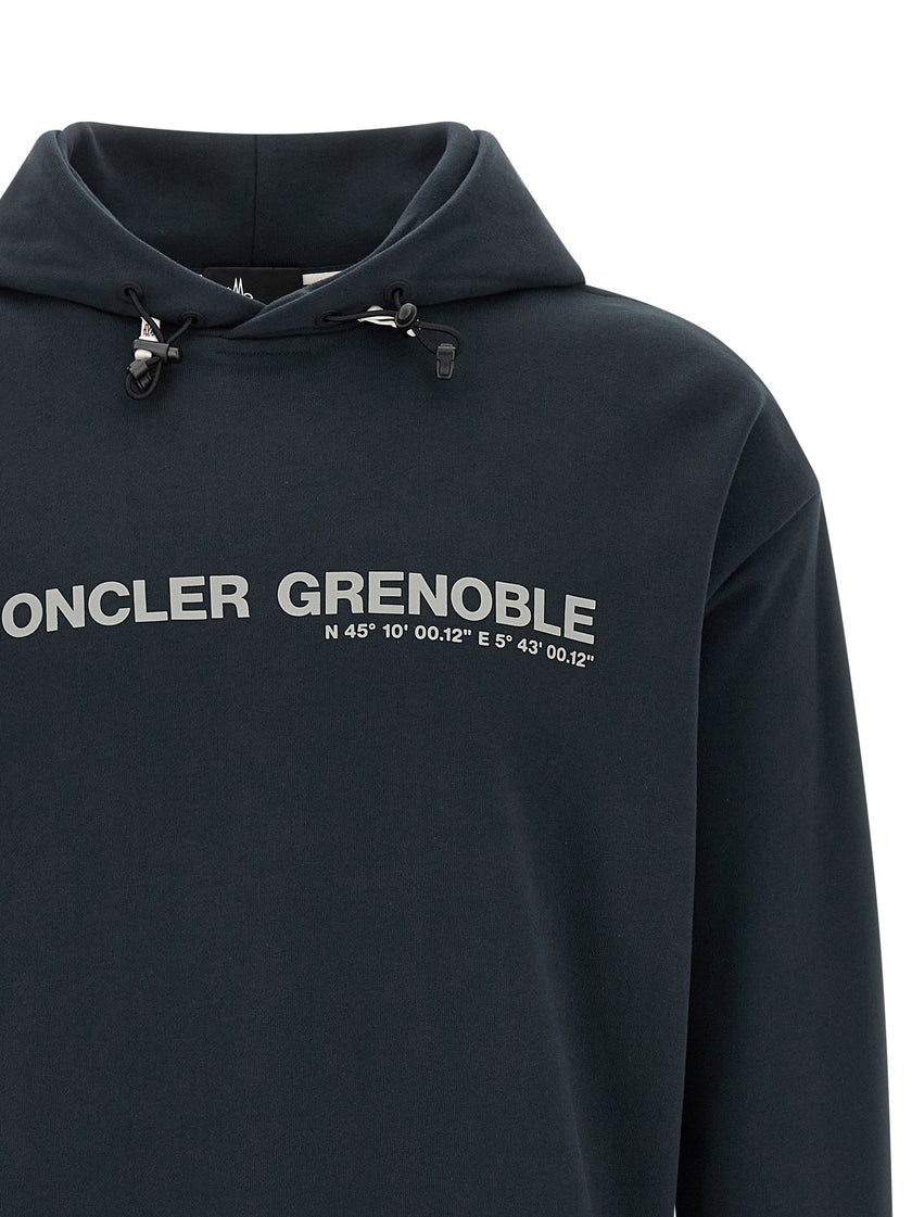 Moncler Grenoble blaues Baumwoll-Sweatshirt