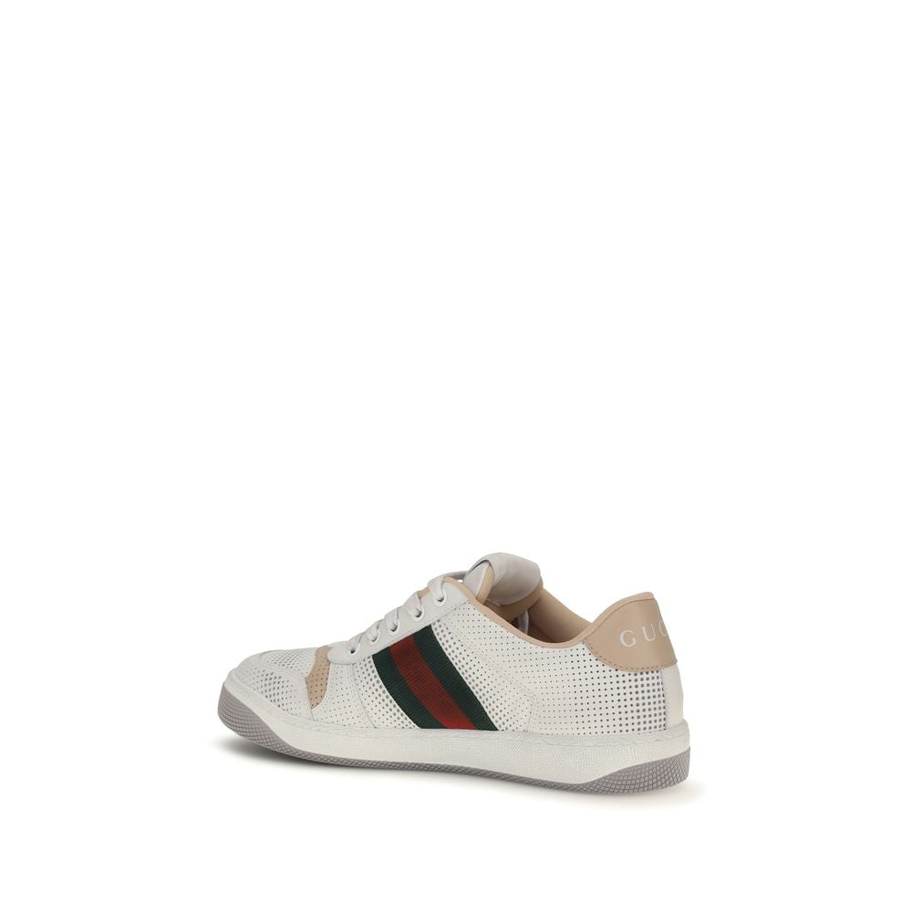 Gucci White Calfskin Bos Taurus Athletic Sneakers