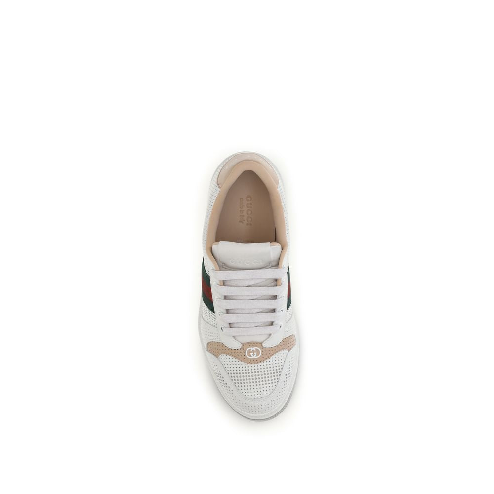 Gucci White Calfskin Bos Taurus Athletic Sneakers