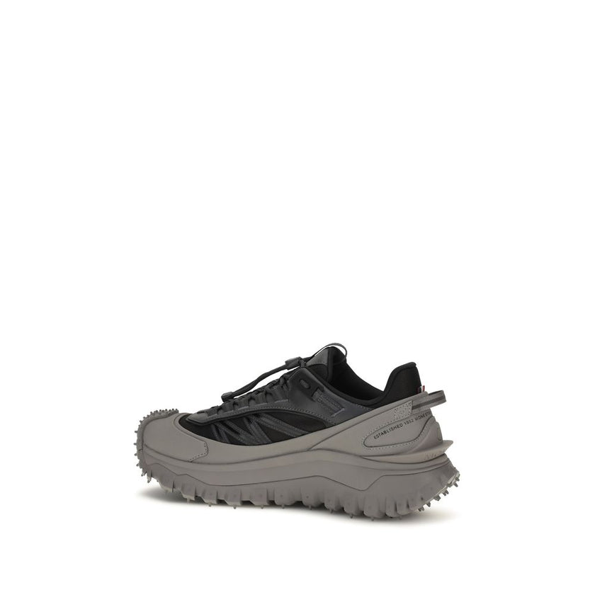 Moncler Graue Kalbsleder Bos Taurus Athletic Sneaker