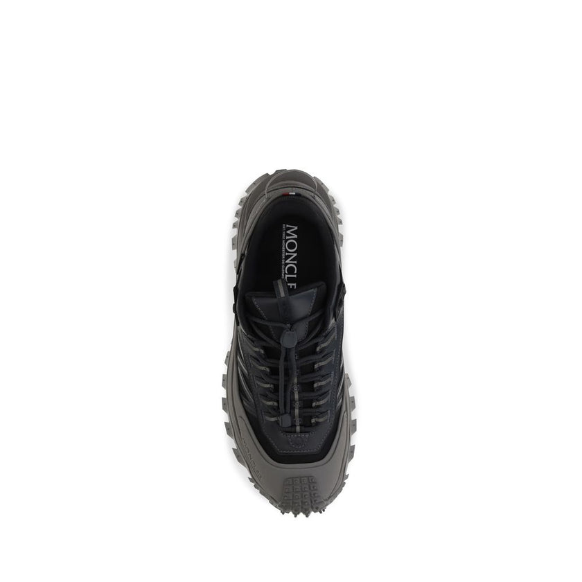 Moncler Graue Kalbsleder Bos Taurus Athletic Sneaker