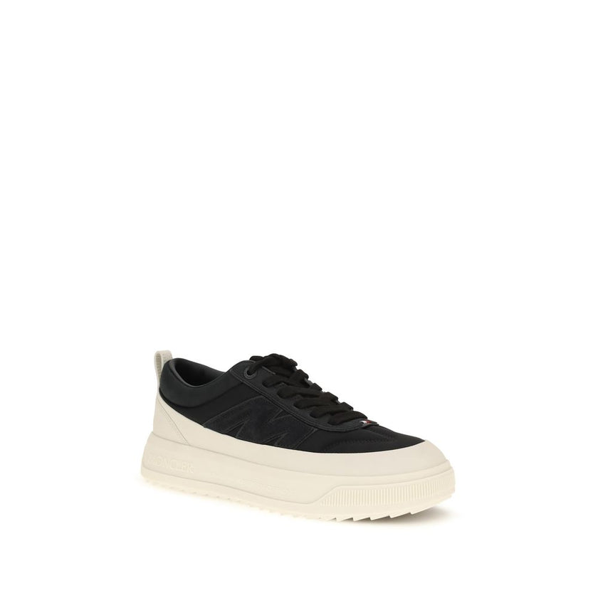 Moncler Schwarze Bos Taurus Kalbsleder Sneaker