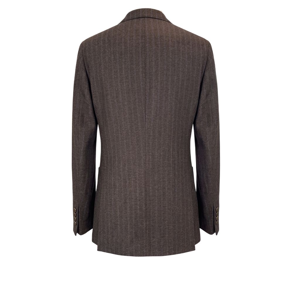 Peserico Braune Jacke aus Wolle für Männer