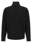 MM6 Maison Margiela Schwarze Wolljacke in voller Länge