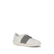 Valentino Garavani Silberne Kalbshaut Bos Taurus Sneakers mit niedrigem Schaft