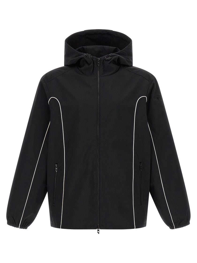 Diesel Schwarze Polyamid-Shell-Jacke