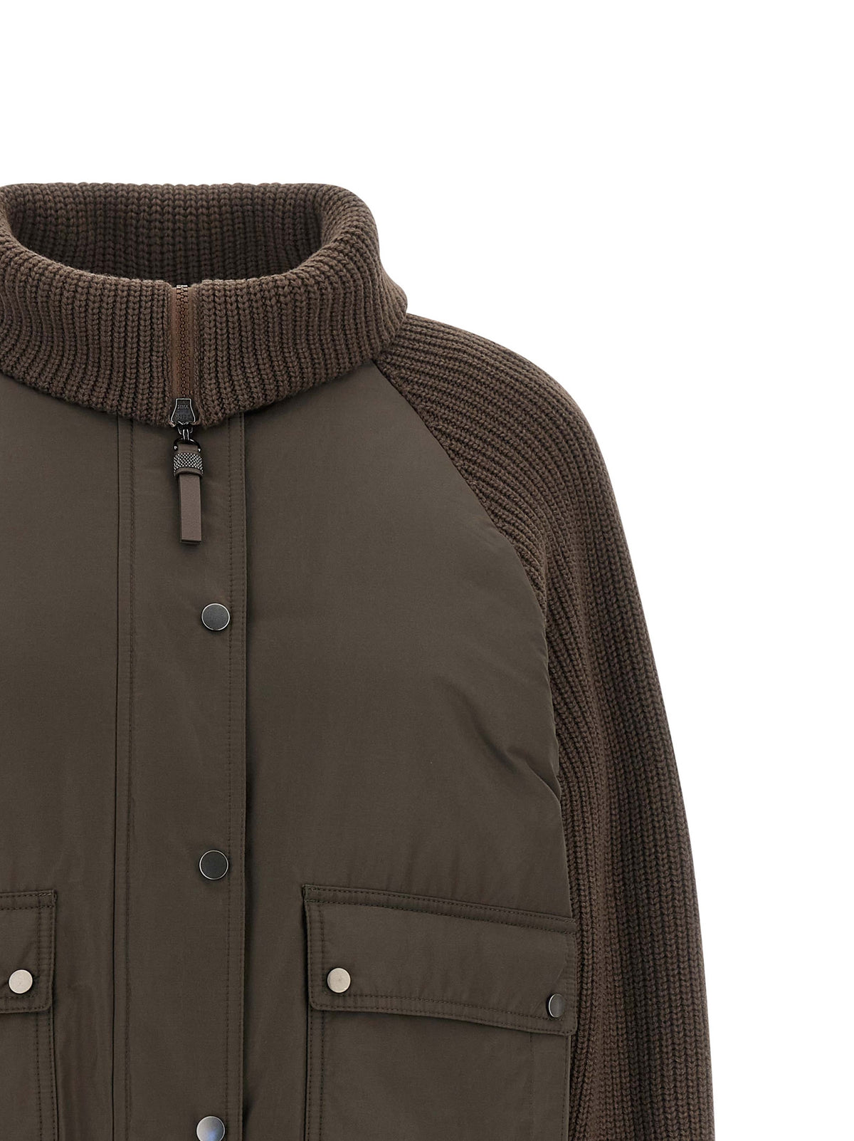 Brunello Cucinelli Full-Length Brown Cotton Jacket