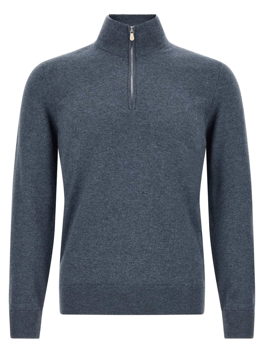 Brunello Cucinelli Blue Cashmere Cardigan