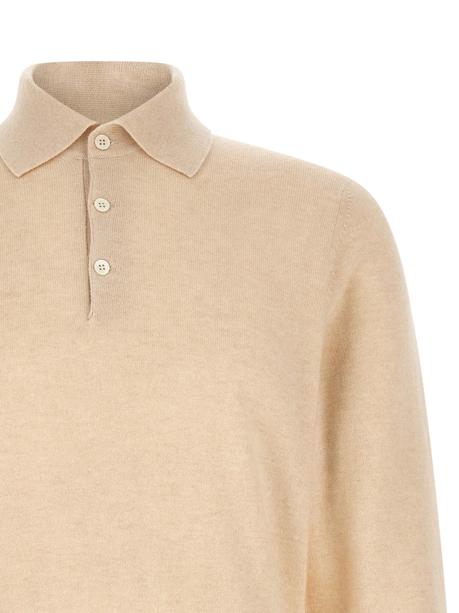 Brunello Cucinelli Beiges Kaschmir-Polohemd