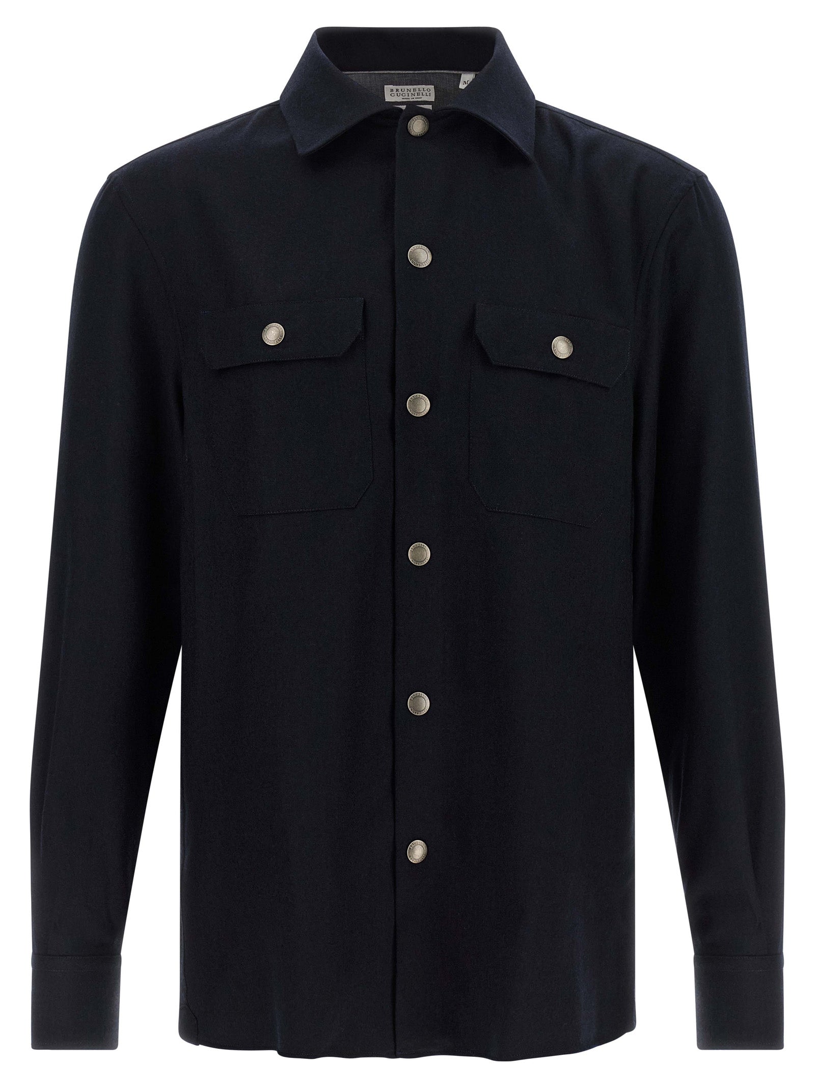 Brunello Cucinelli Blouse in Blue Virgin Wool