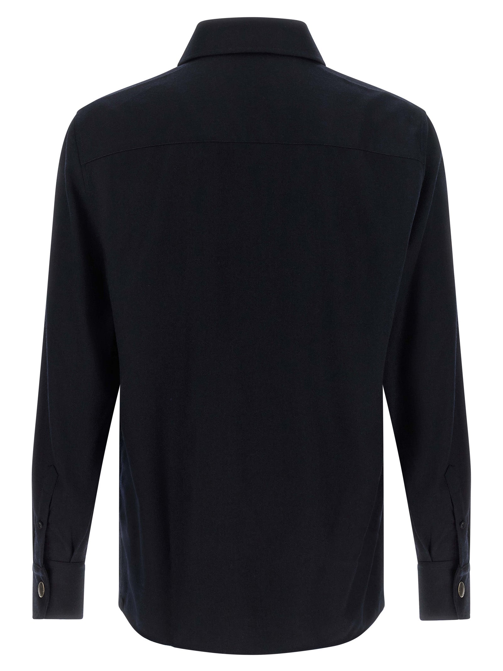 Brunello Cucinelli Blouse in Blue Virgin Wool