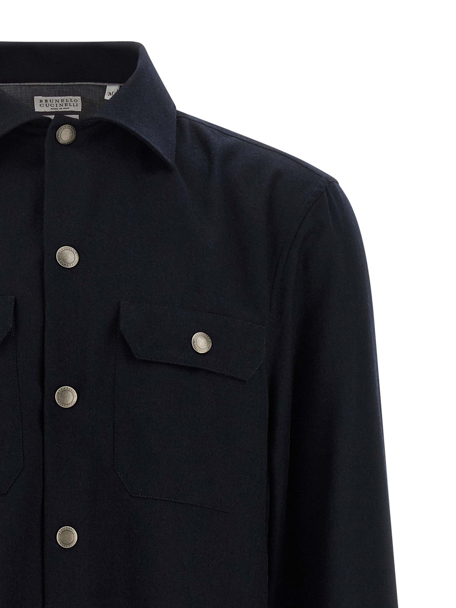 Brunello Cucinelli Blouse in Blue Virgin Wool