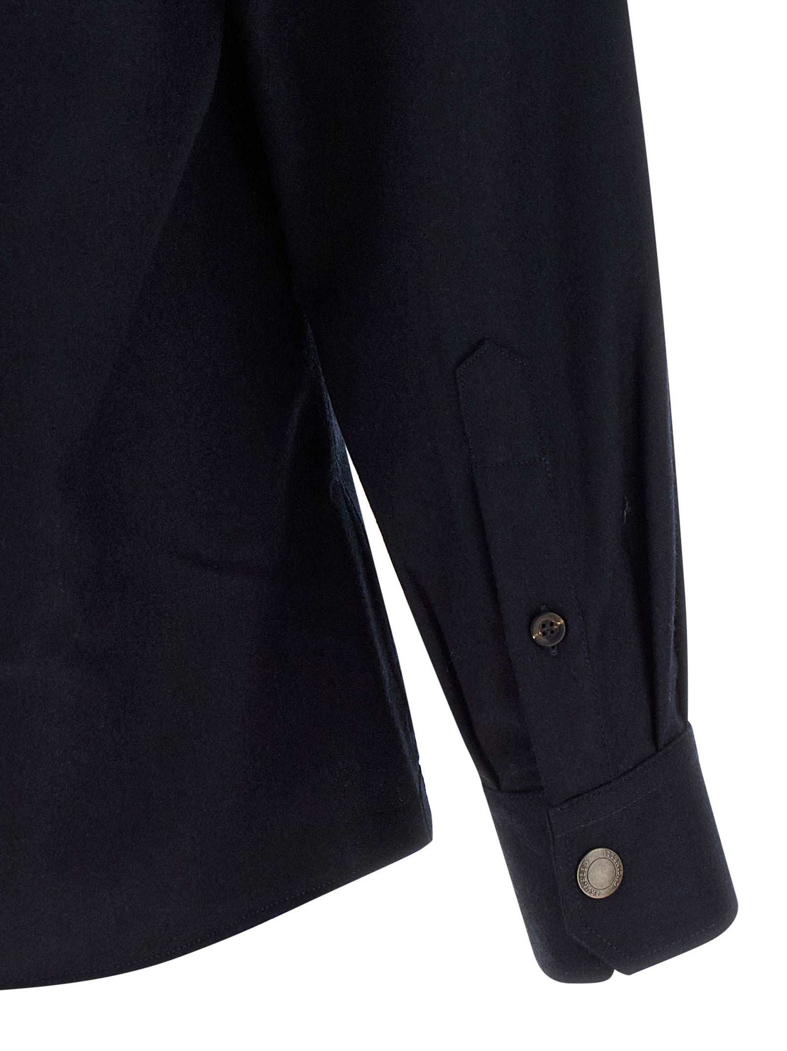 Brunello Cucinelli Blouse in Blue Virgin Wool