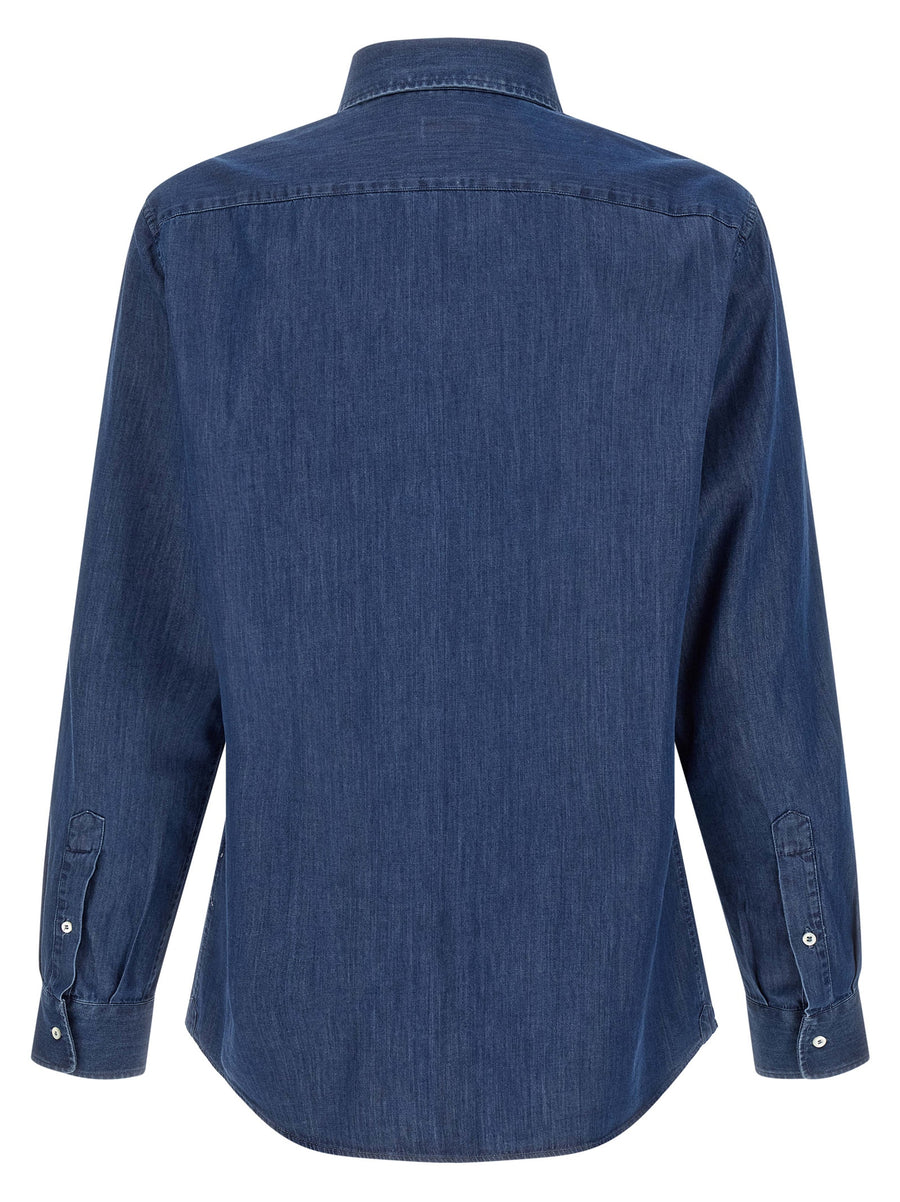Brunello Cucinelli Blue Cotton Blouse