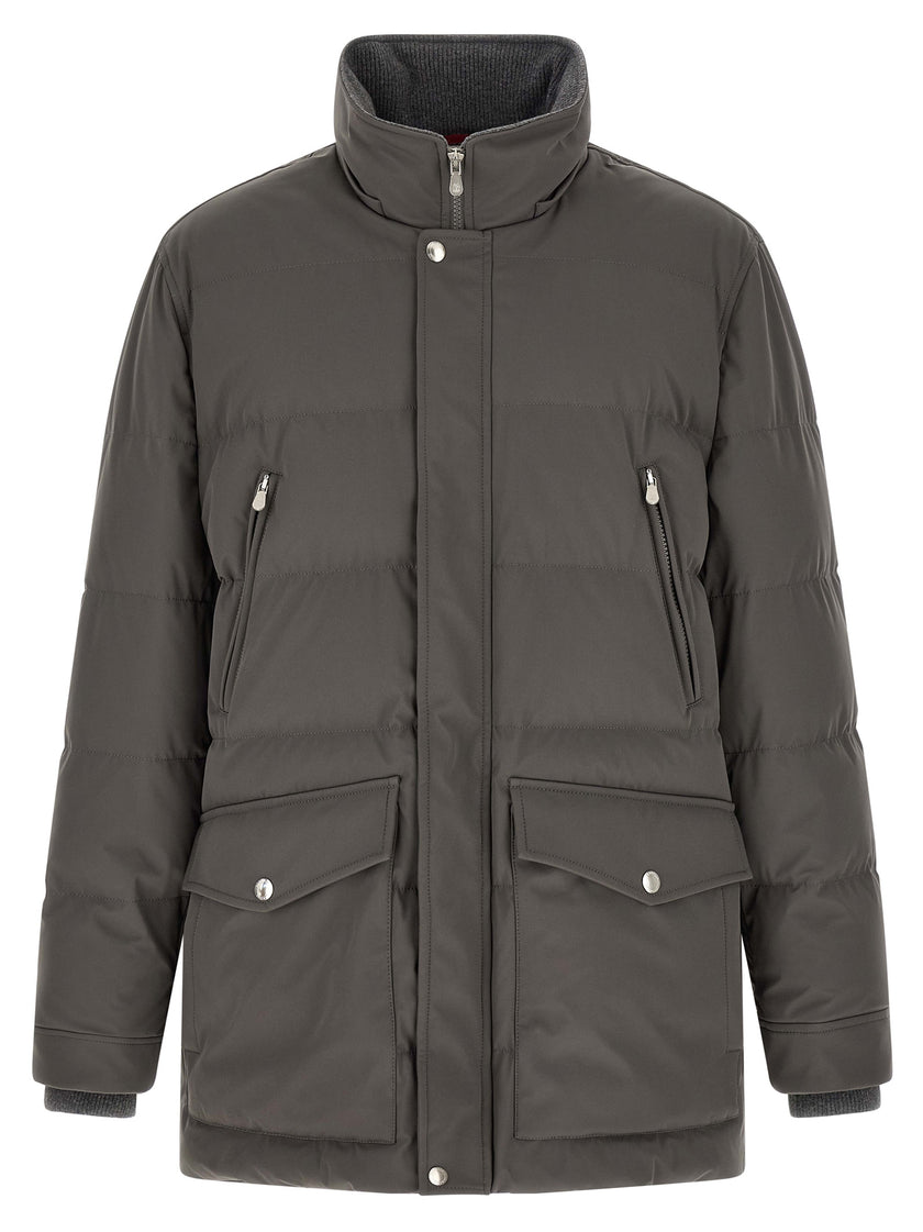 Brunello Cucinelli Grauer Polyamid-Parka