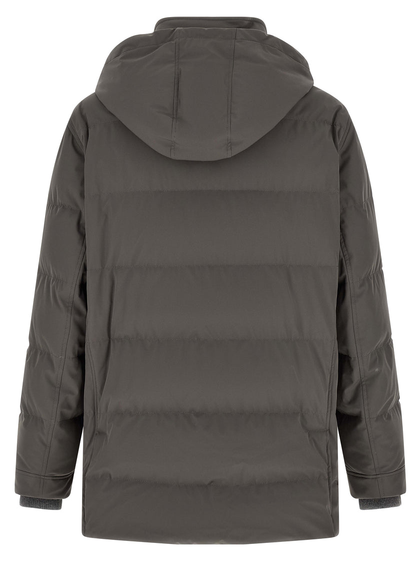 Brunello Cucinelli Grauer Polyamid-Parka