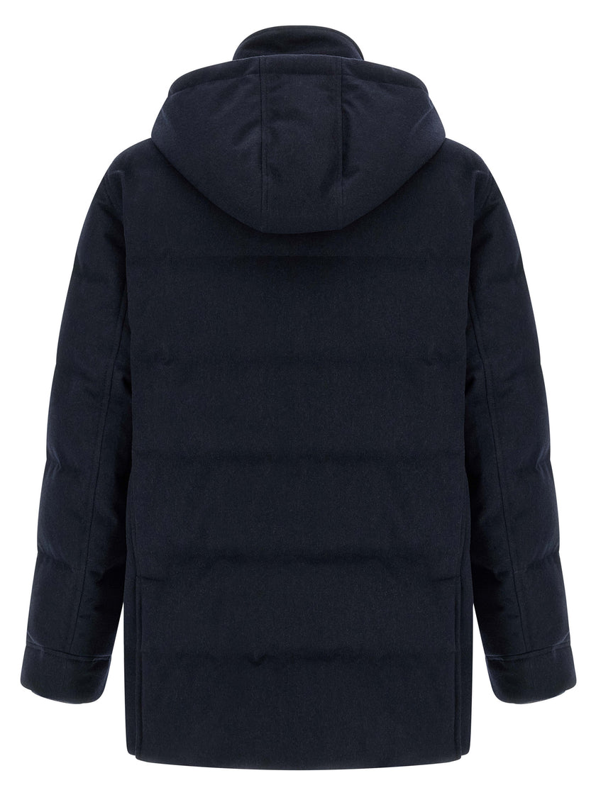 Brunello Cucinelli Blauer Wollparka