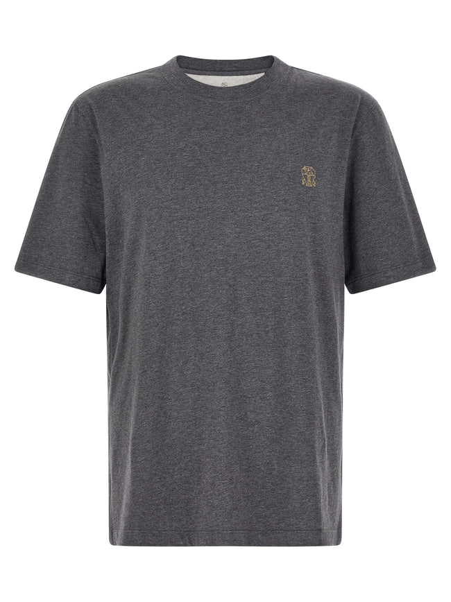Brunello Cucinelli Graues Baumwoll-T-Shirt