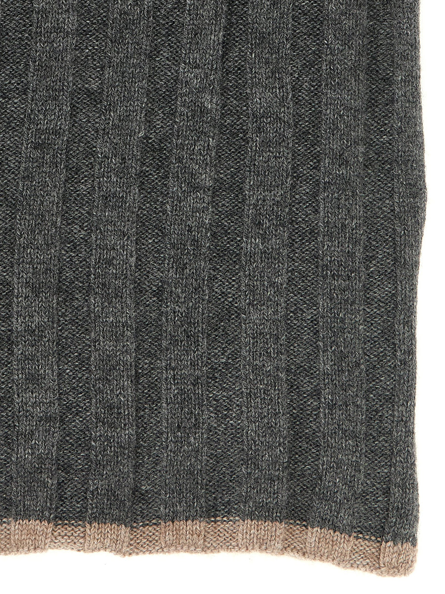 Brunello Cucinelli Grey Cashmere Scarf