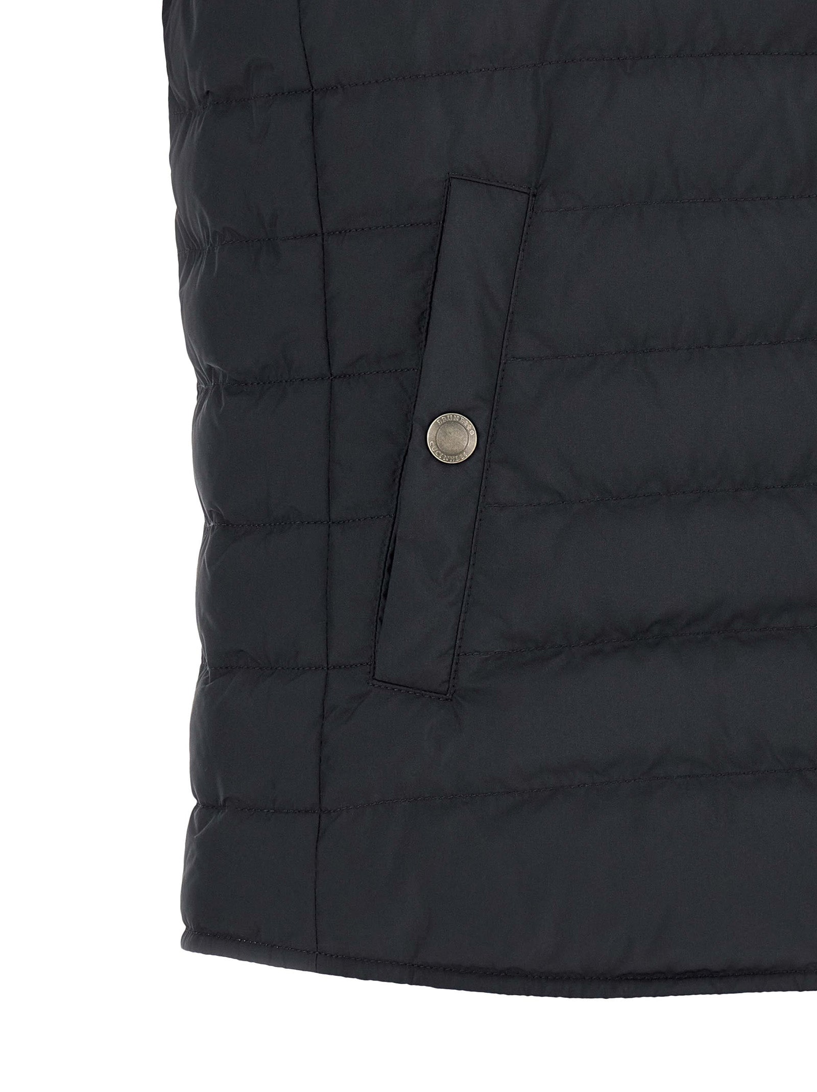 Brunello Cucinelli Sleeveless Blue Polyester Jacket