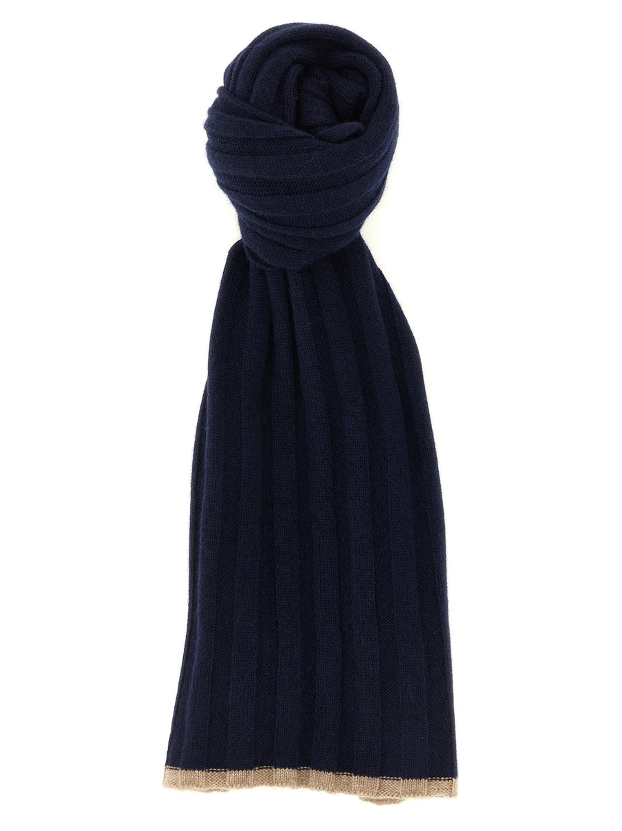Brunello Cucinelli Blue Cashmere Scarf