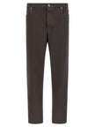 Brunello Cucinelli brown straight-leg cotton jeans